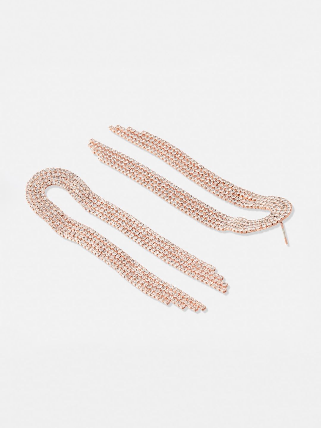 ATIBELLE Rose Gold-Plated Contemporary Drop Earrings