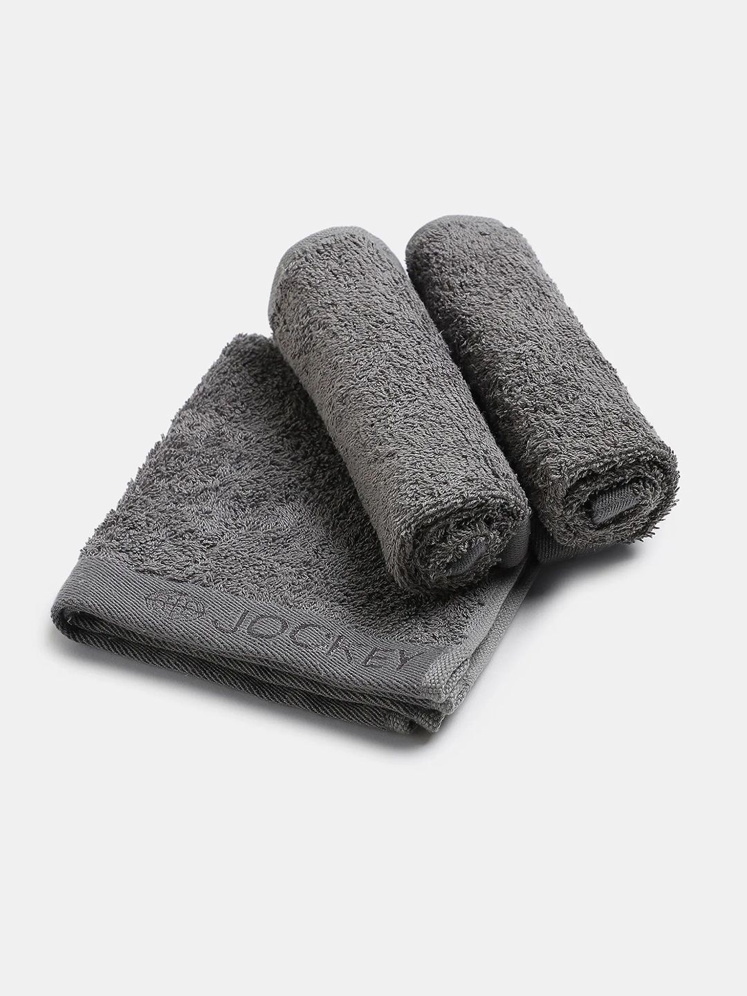Jockey Grey 3-Pcs 600 GSM Bamboo Cotton Anti-Microbial Face Towels-image-14