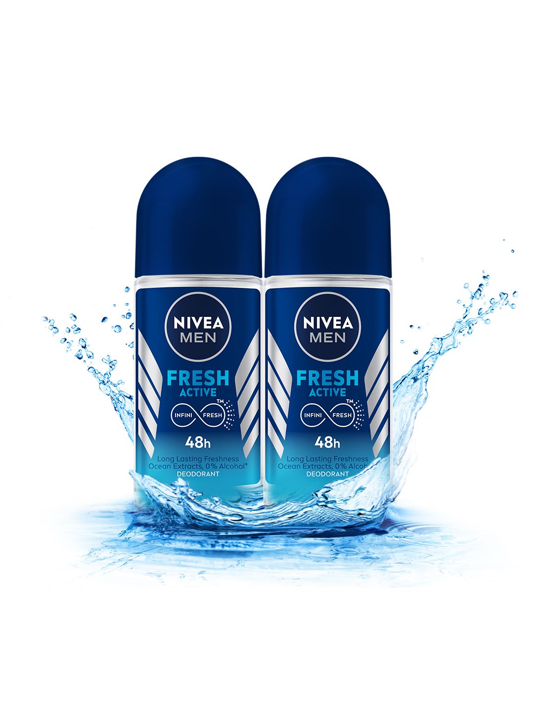 Nivea Men Set Of 2 Fresh Active Deodorant Roll On with Ocean Extracts - 50ml Each-picture-32