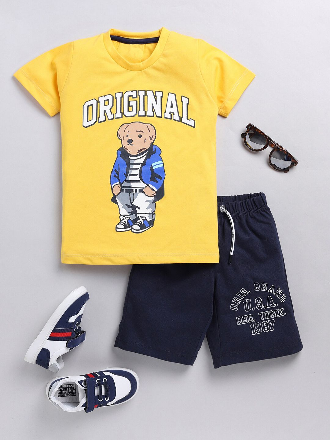 YK Boys Printed Cotton T-shirt with Shorts-picture-28