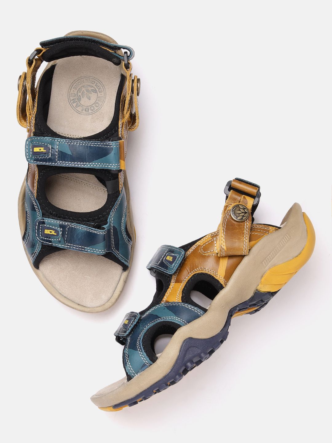 Woodland blue best sale and yellow sandals