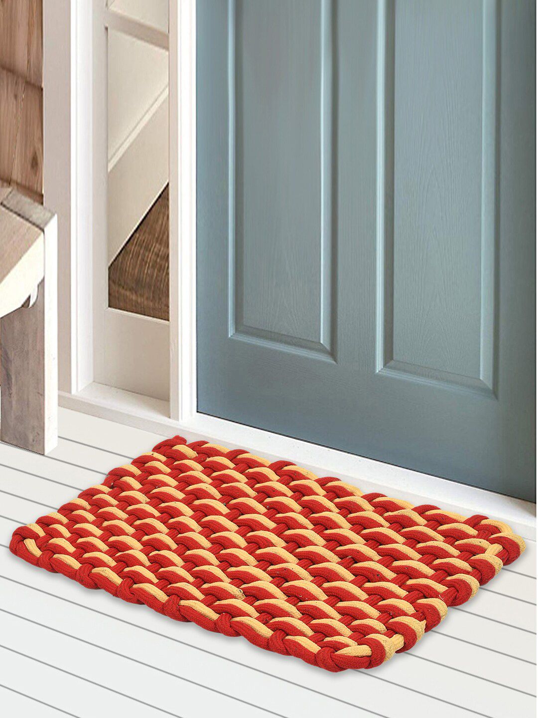 Kuber Industries Red Anti-Skid Cotton Doormat-picture-40