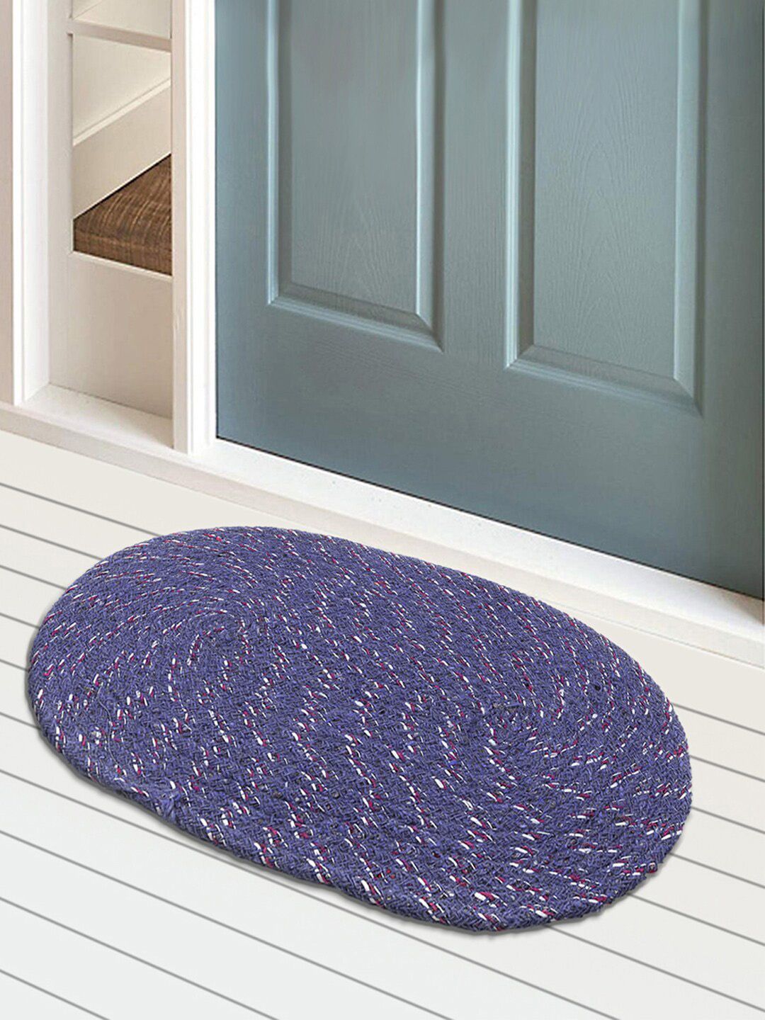 Kuber Industries 3Pcs Blue Woven-Design Doormats-picture-12