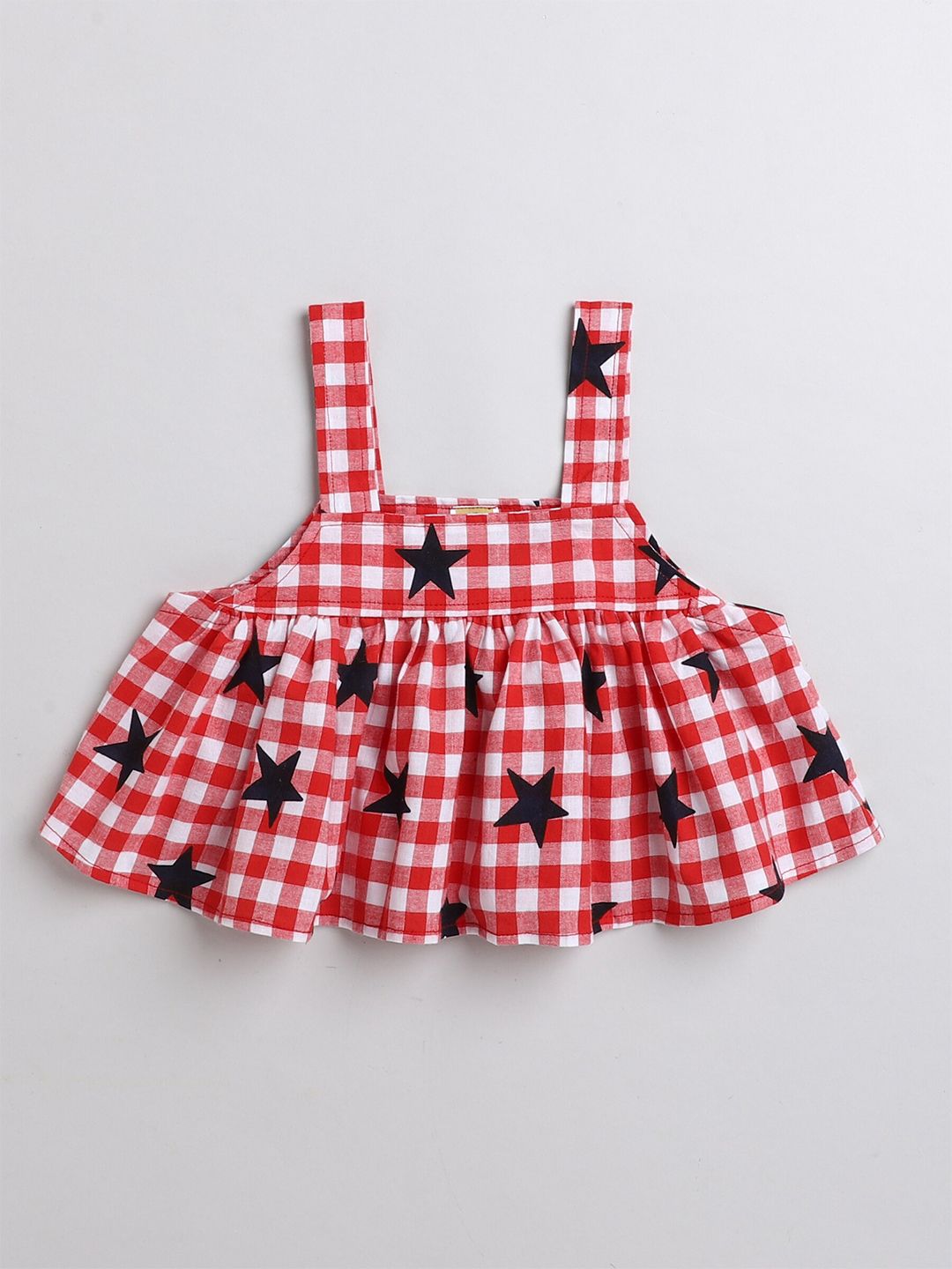 AWW HUNNIE Girls Checked Pure Cotton Empire Top-picture-17