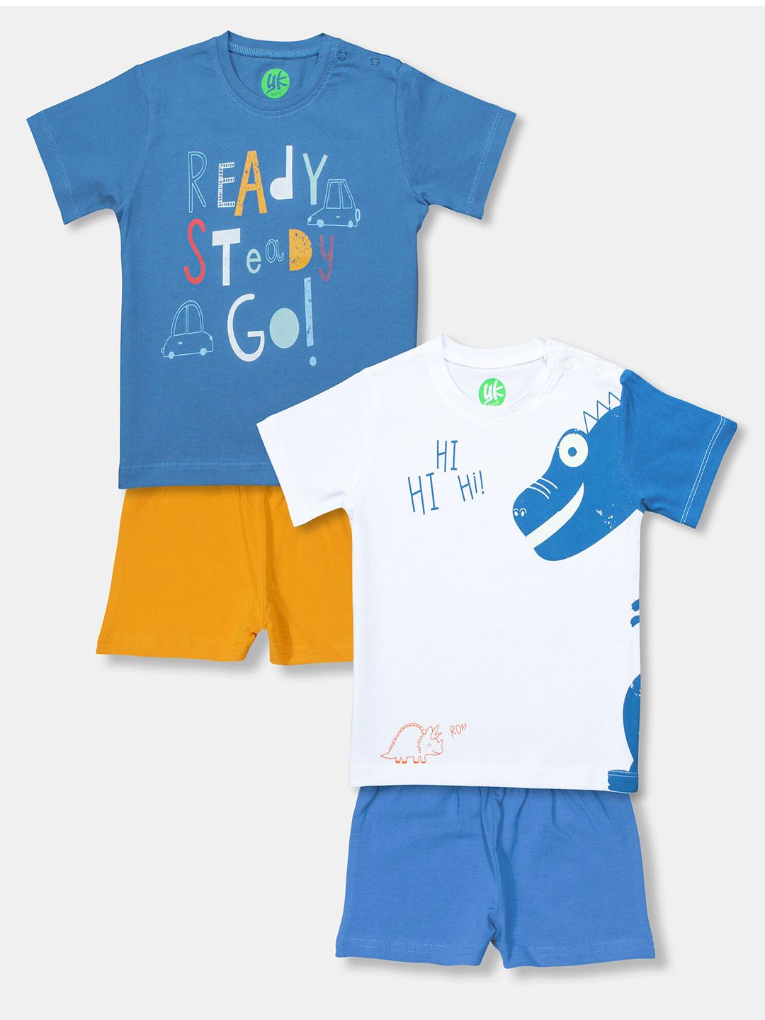 YK Infant Boys Pack of 2 Printed Pure Cotton T-shirt with Shorts-picture-54