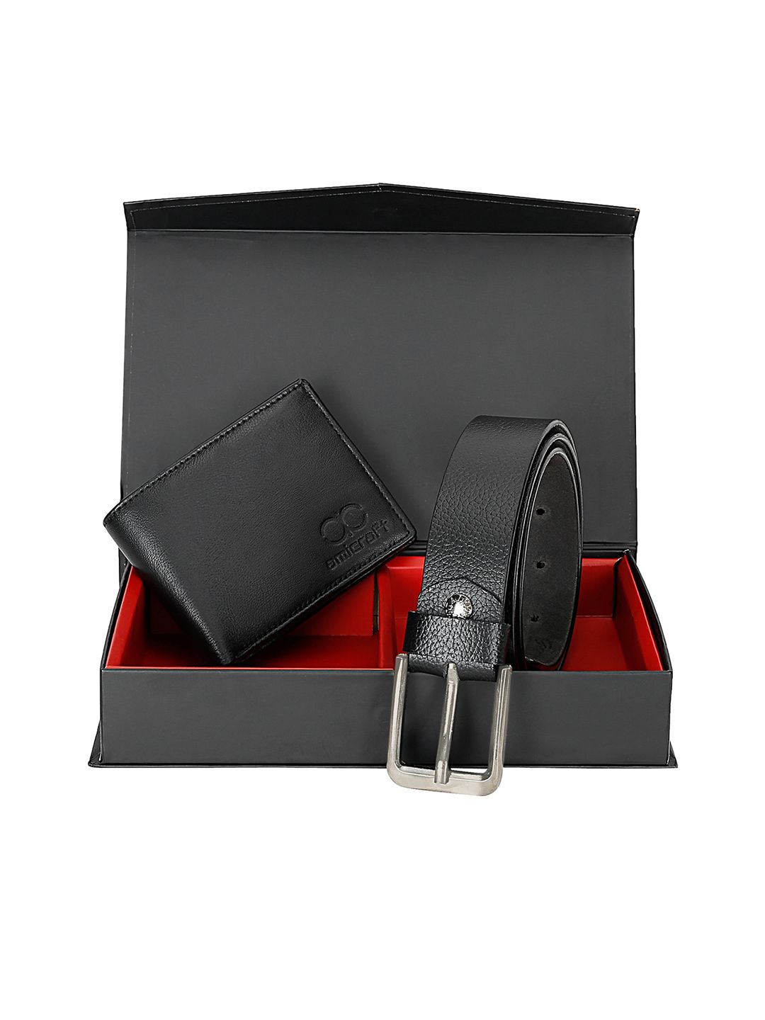 amicraft Men Textured Leather Belt & Wallet Accessory Gift Set-picture-17