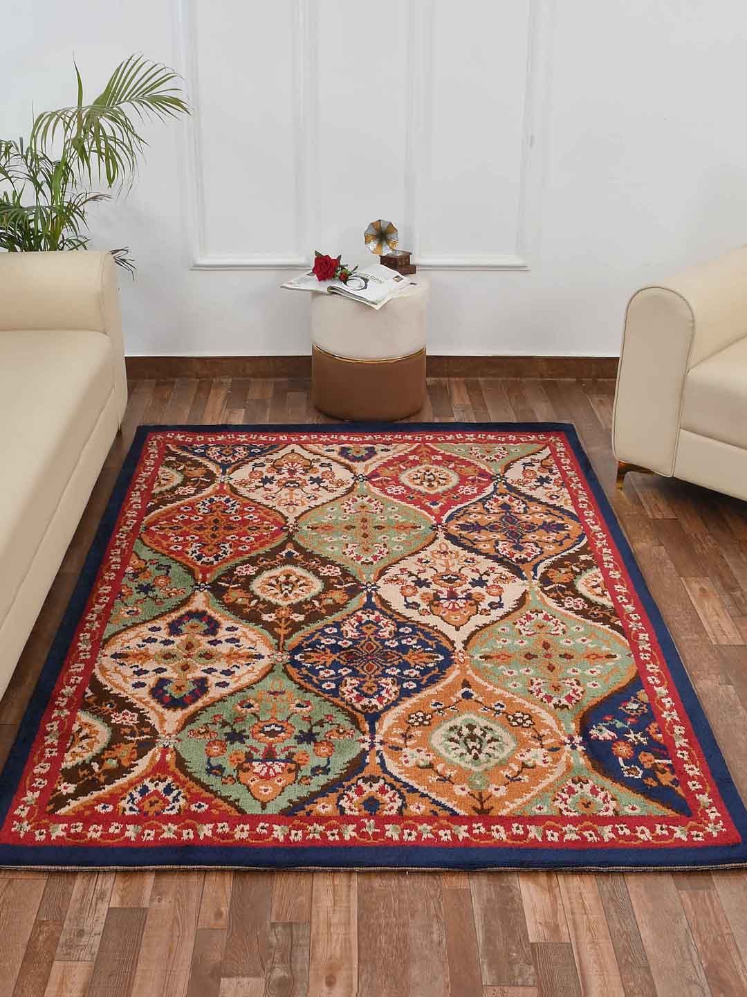 PRESTO Red & Beige Traditional Printed No Shredding Carpet-image-37