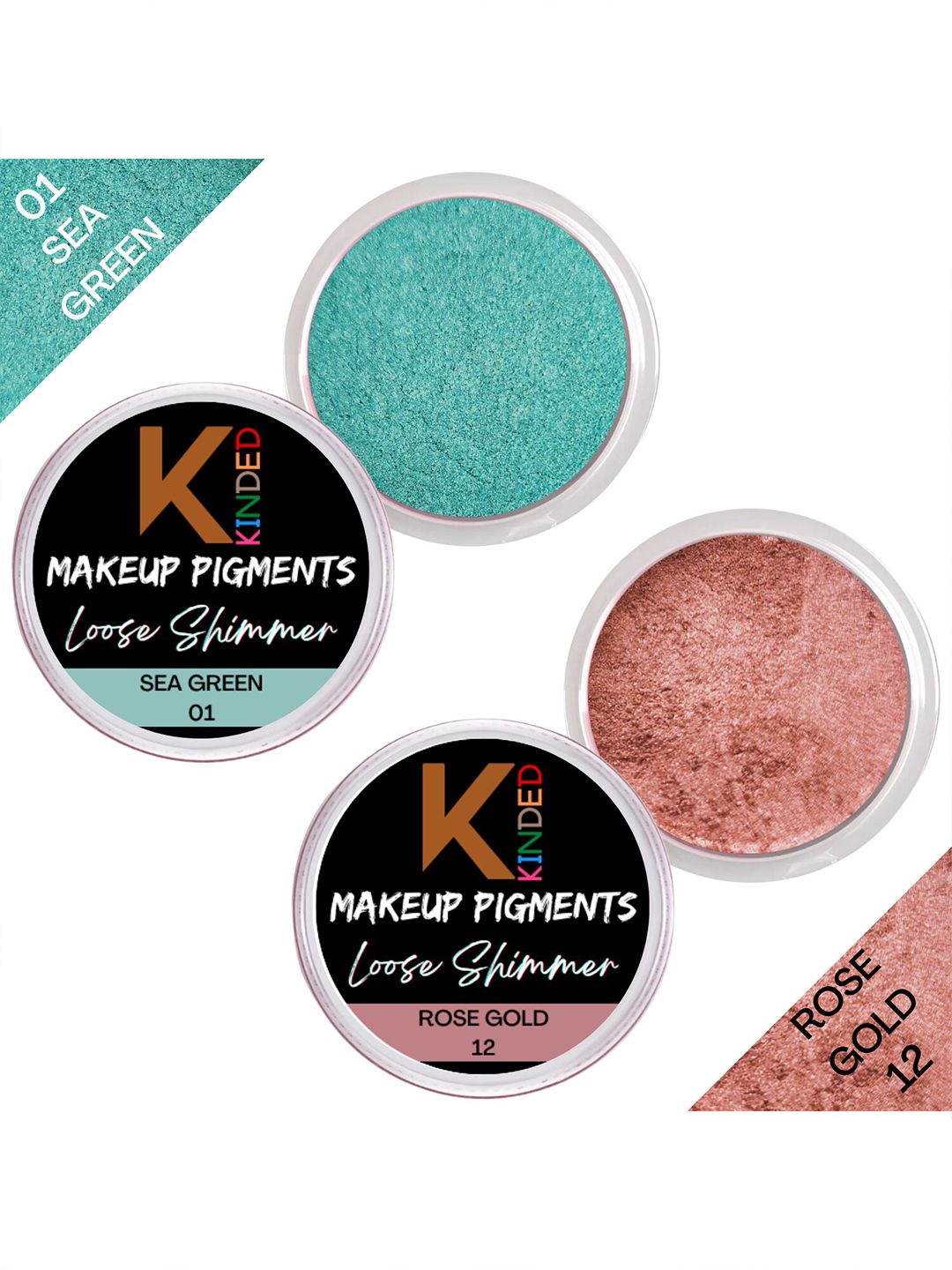 KINDED Set of 2 Makeup Pigments Loose Shimmer Powder Eyeshadow 3 g Each - 01 & 12-picture-15