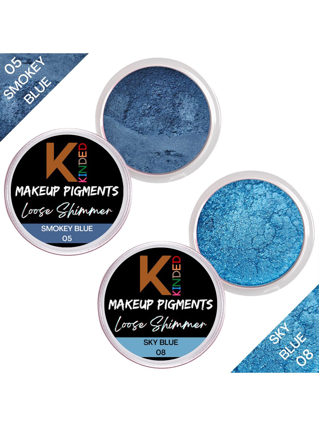 KINDED Set of 2 Makeup Pigments Loose Shimmer Powder Eyeshadow 3 g Each - 05 & 08-picture-37