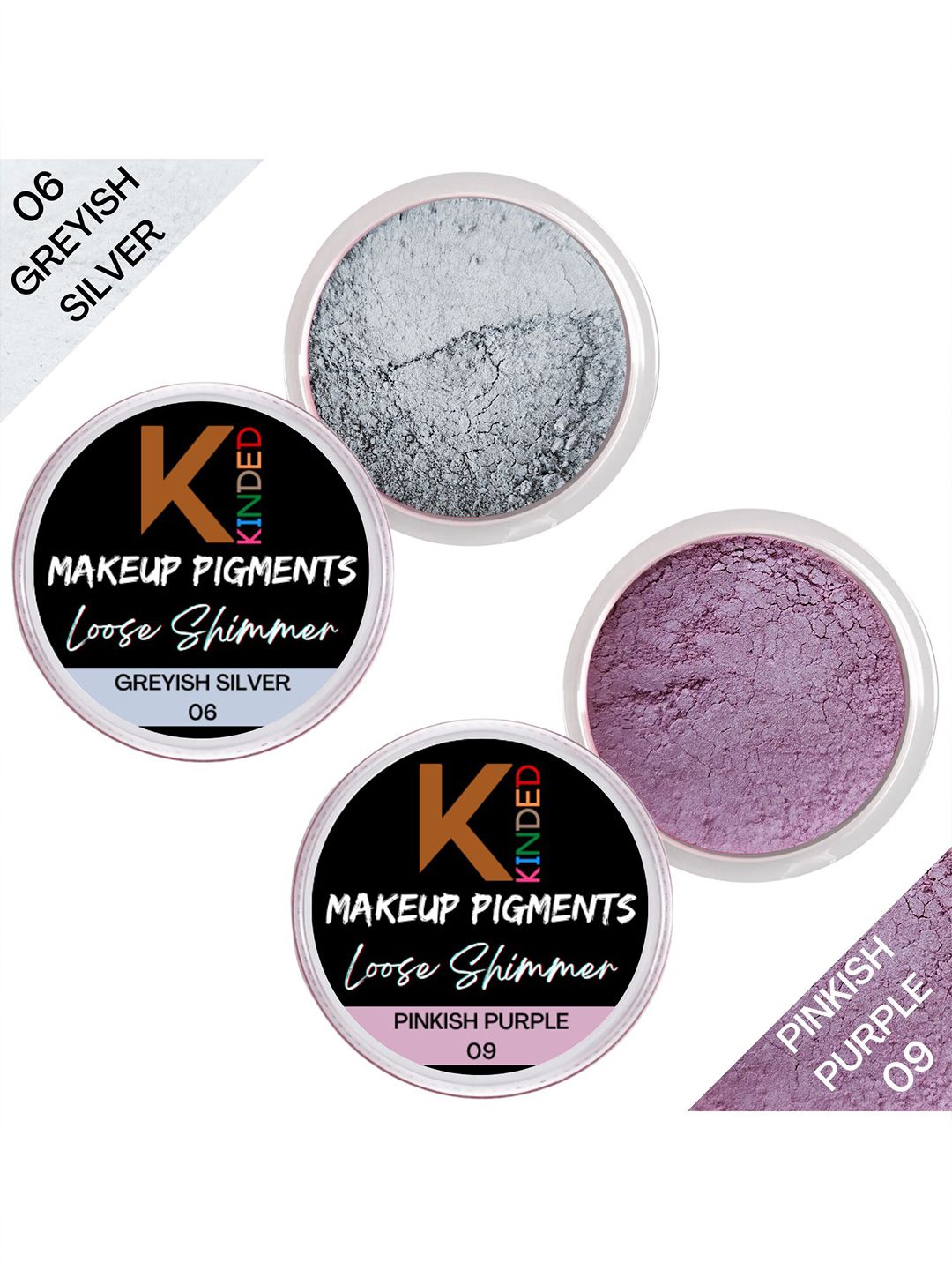 KINDED Set of 2 Makeup Pigments Loose Shimmer Powder Eyeshadow 3 g Each - 06 & 09-picture-26
