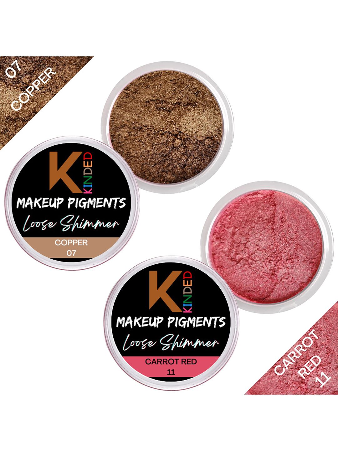 KINDED Set of 2 Makeup Pigments Loose Shimmer Powder Eyeshadow 3 g Each - 07 & 11-picture-51