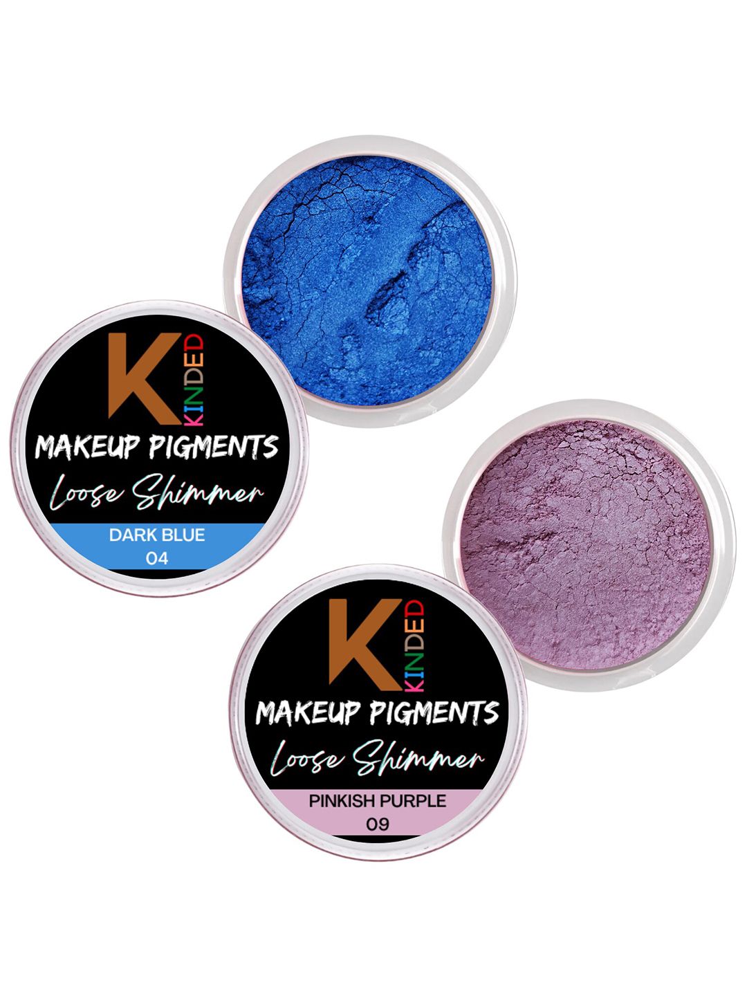 KINDED Set Of 2 Makeup Pigments Loose Shimmer Eyeshadow - Dark Blue 04 & Pinkish Purple 09-picture-49