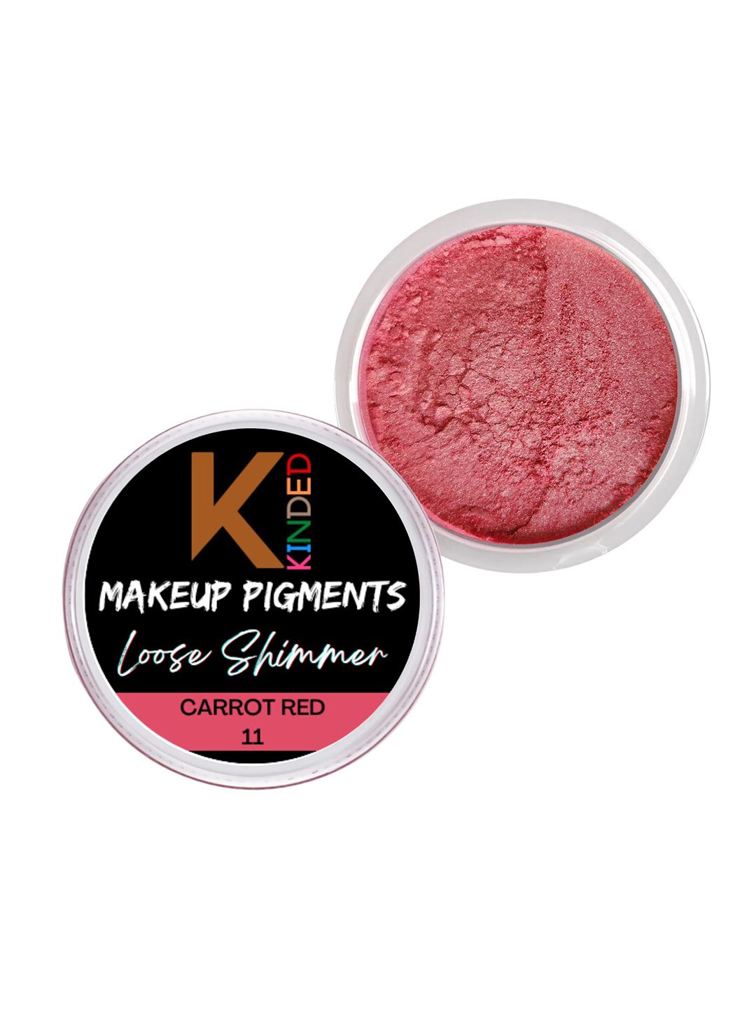 KINDED Makeup Pigments Loose Shimmer Eyeshadow 3g - Carrot Red 11-image-2