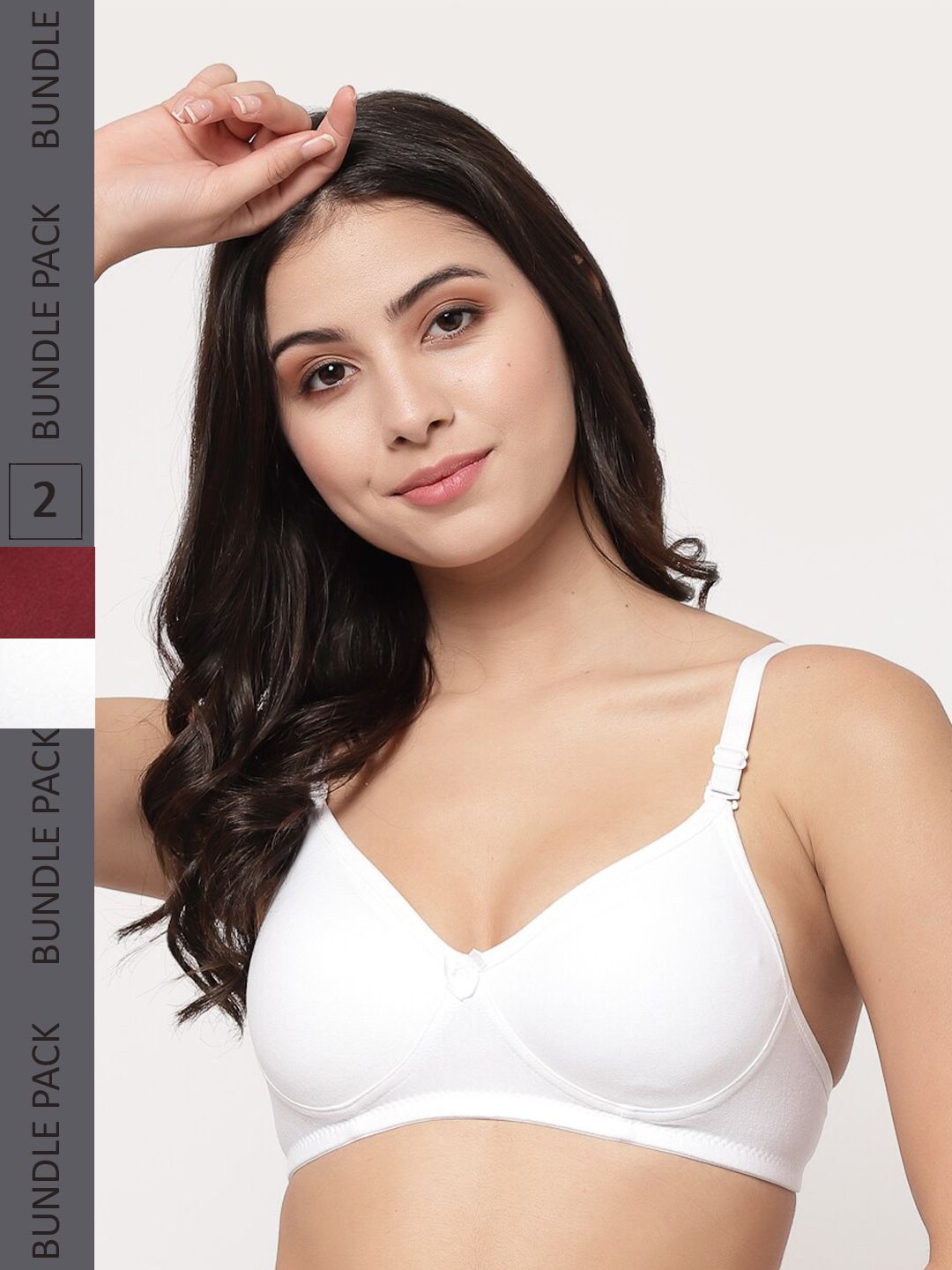 College Girl Pack Of 2 Lightly Padded Seamless Non-Wired Super Support Cotton T-shirt Bra
