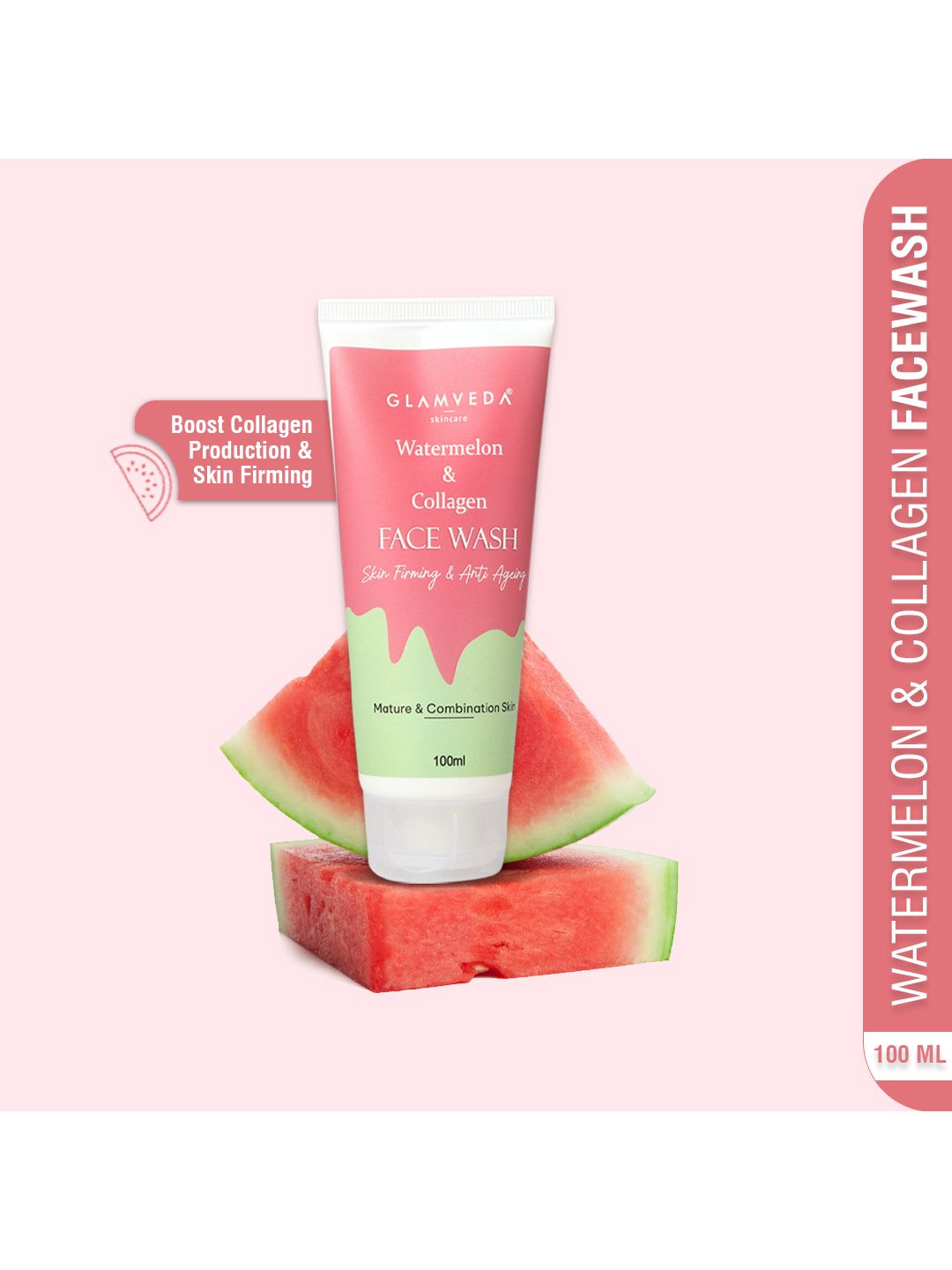 GLAMVEDA Watermelon & Collagen Ant-Ageing Skin Firming Face Wash - 100ml-picture-58