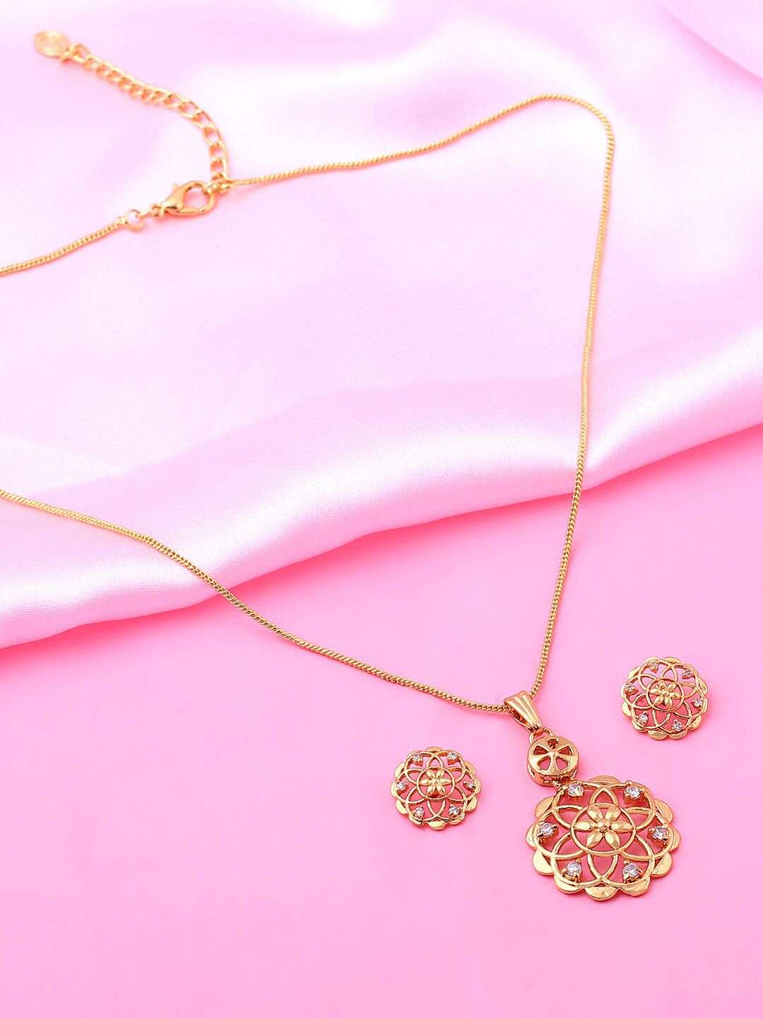 Estele Gold-Plated CZ Studded Jewellery Set-picture-21