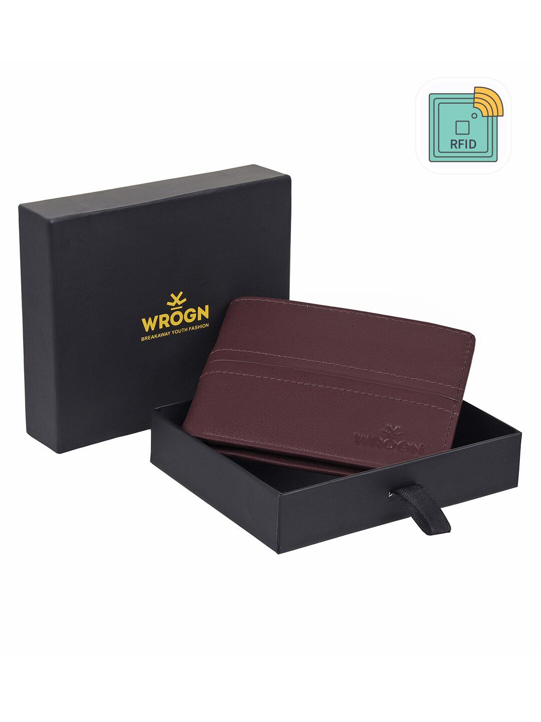 WROGN Men Maroon Leather Two Fold Wallet-picture-28