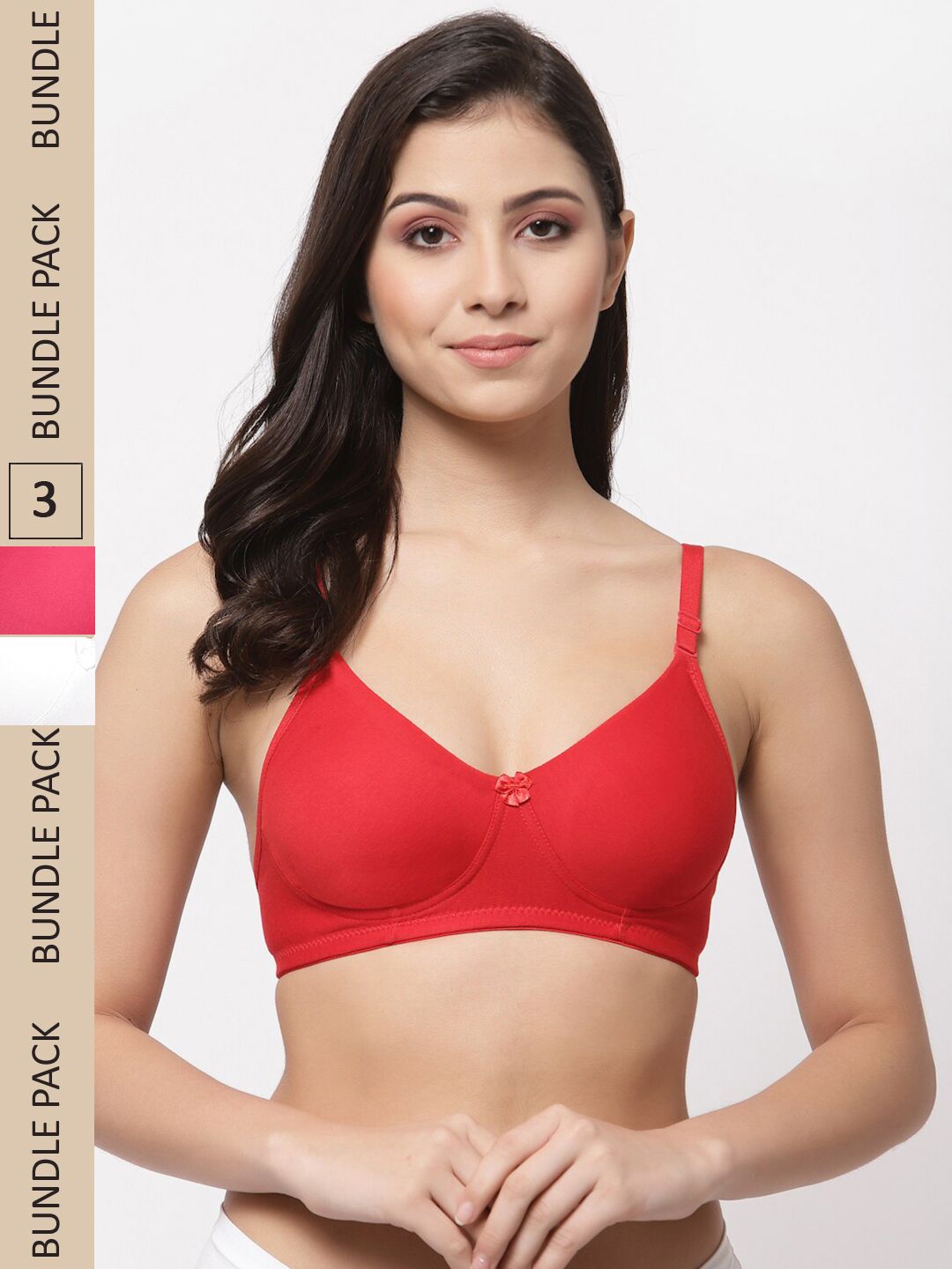 College Girl Pack of 3 Lightly Padded Non-Wired Cotton T-shirt Bra-picture-15