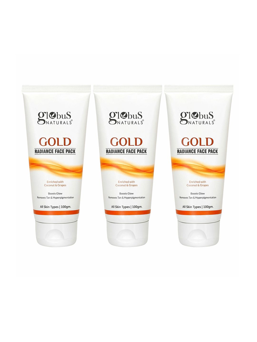 Globus naturals Set Of 3 Gold Radiance Anti Ageing & Brightening Face Pack - 100 gm Each-image-40