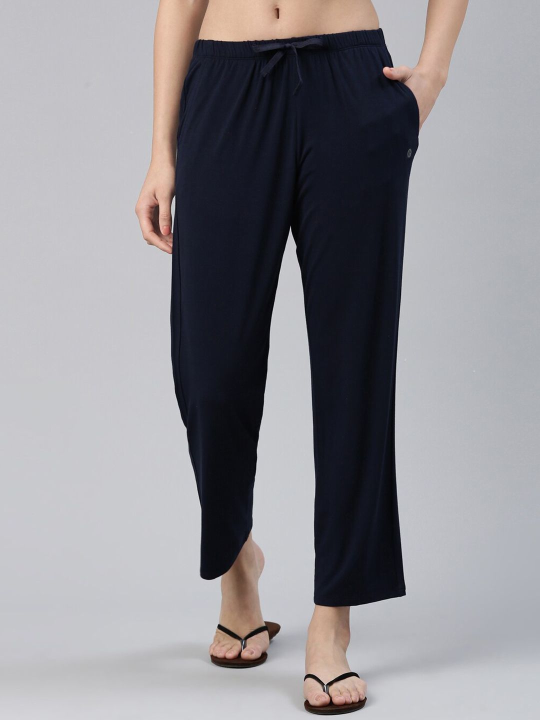 Enamor Women Mid-Rise Relaxed-Fit Straight Lounge Pants-picture-29