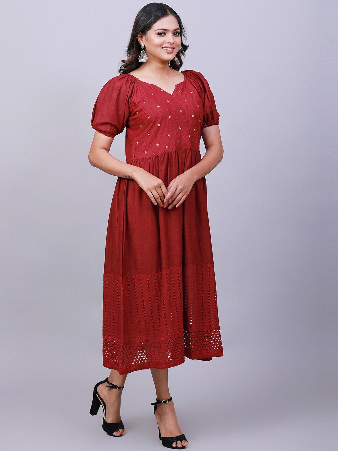Buy NAYRA Notch Neck Midi Dress - Dresses for Women 22127532 | Myntra