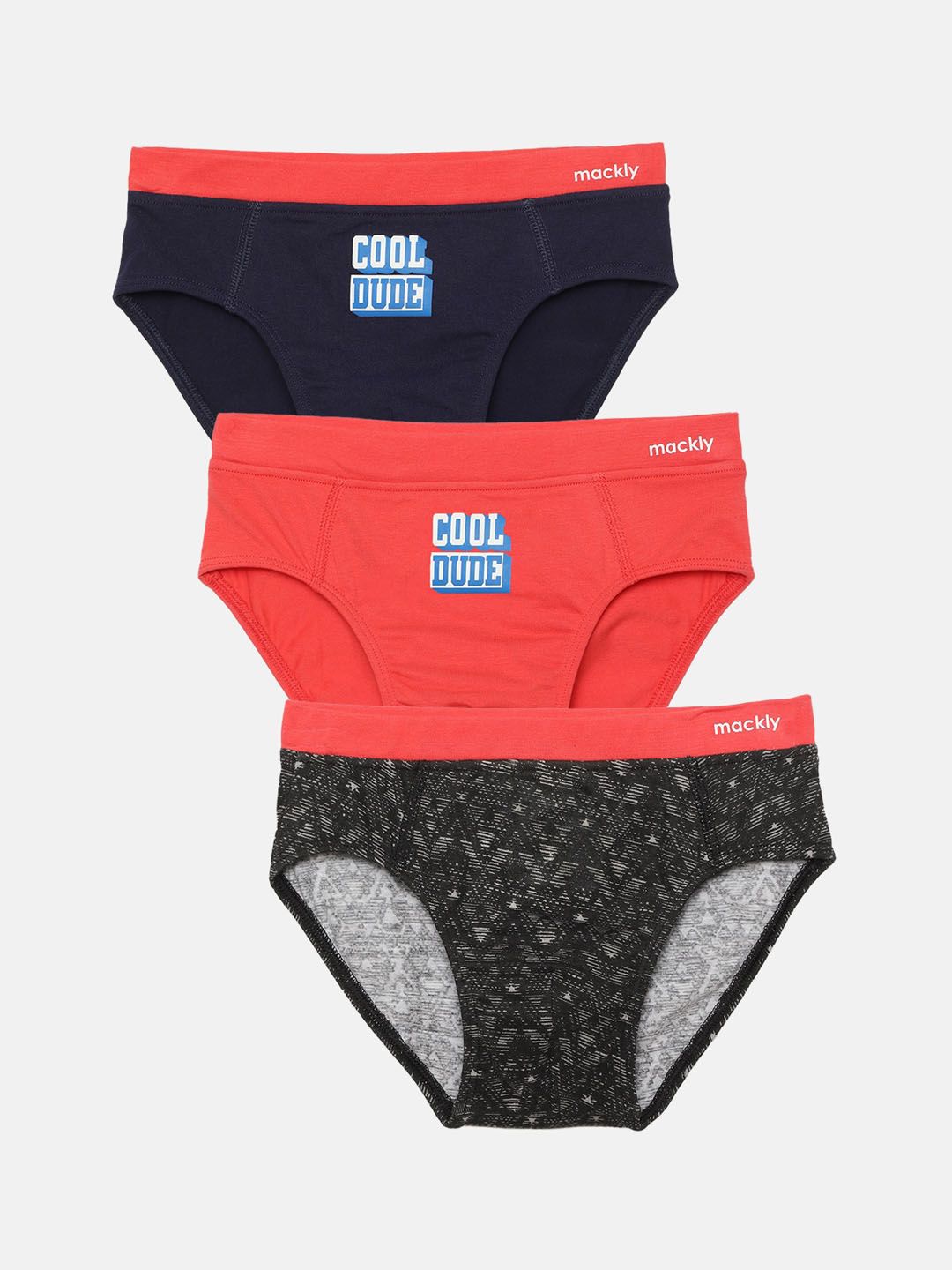 mackly Boys Pack Of 3 Self Design Cotton Basic Briefs-picture-16