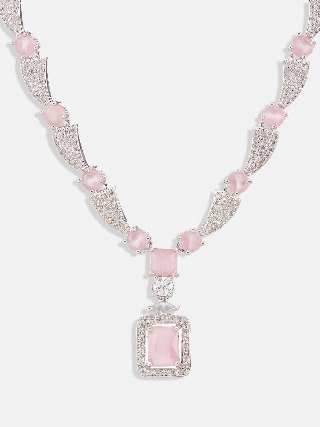 ATIBELLE Sliver-Plated & AD Studded Jewellery Set