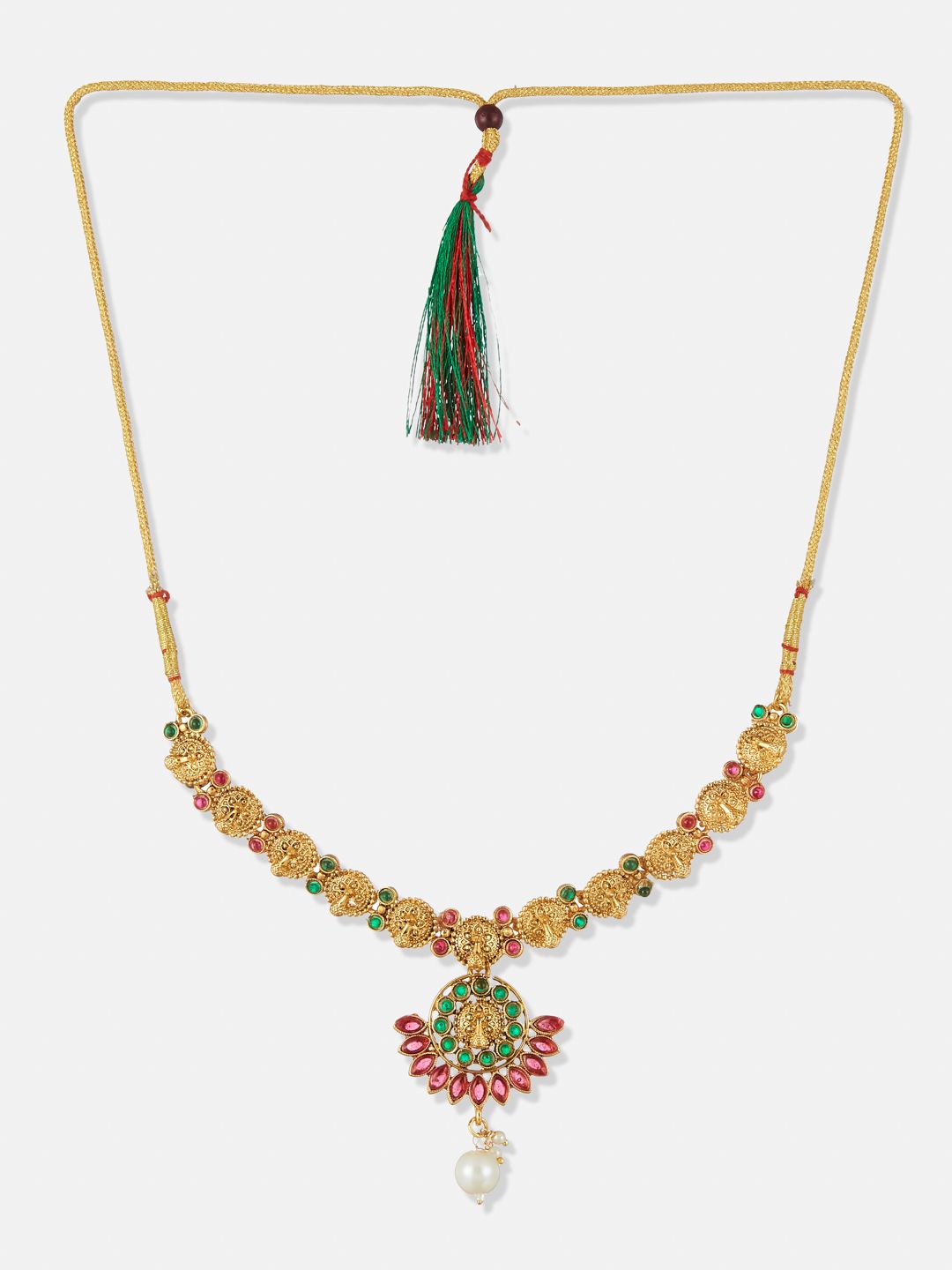 ATIBELLE Gold-Plated Stones Necklace & Earrings Set