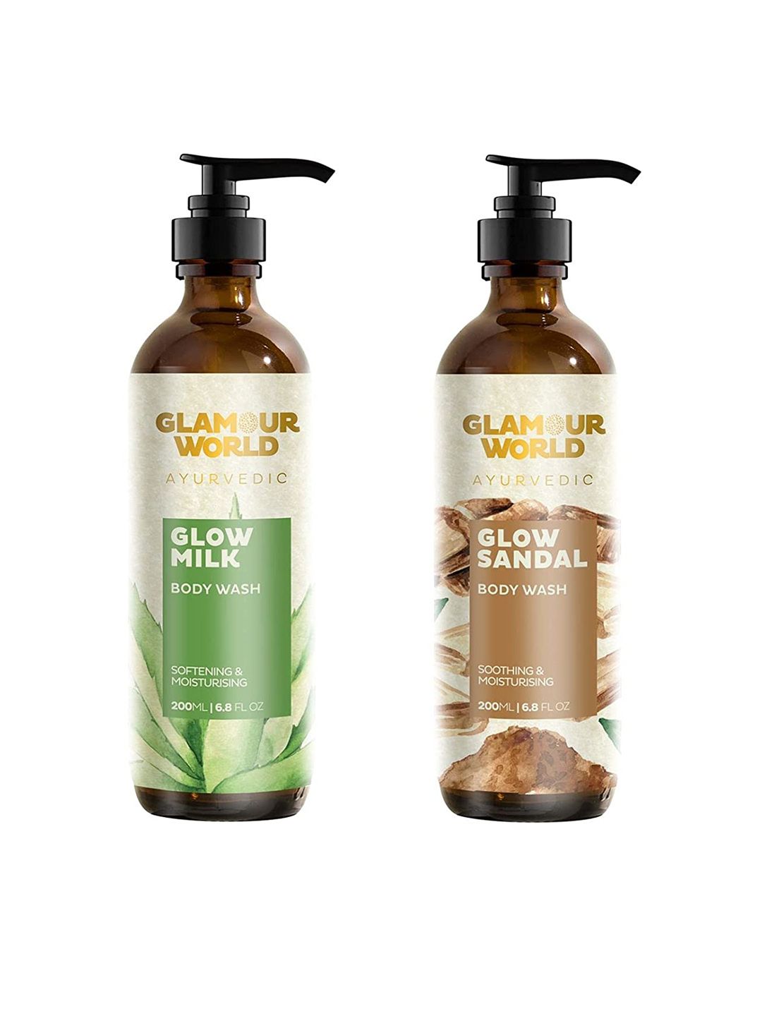 Glamour World Ayurvedic Glow Set Of 2 Milk & Sandal Body Wash 200 ml Each-picture-24