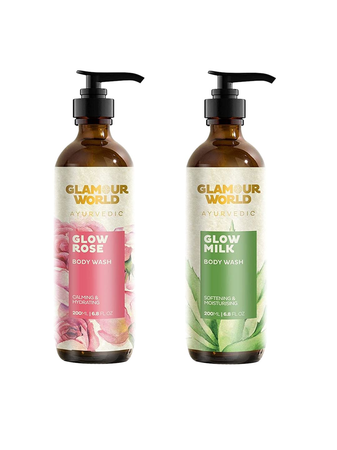 Glamour World Ayurvedic Glow Set Of 2 Rose & Milk Body Wash 200 ml Each-picture-21