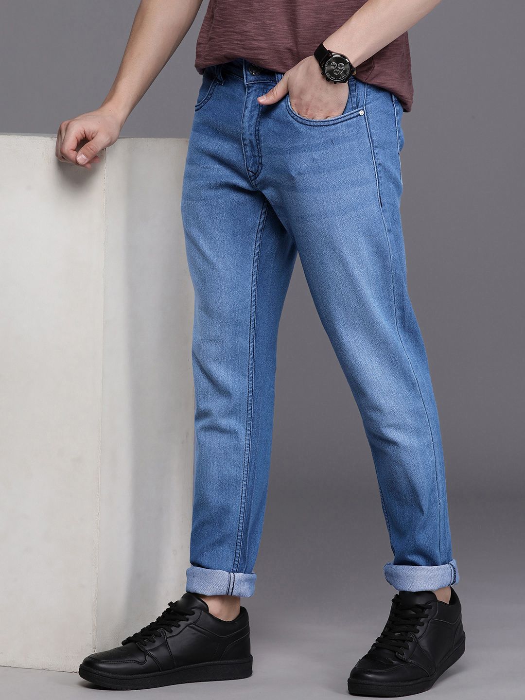 WROGN Men Slim Fit Light Fade Stretchable Jeans - Price History