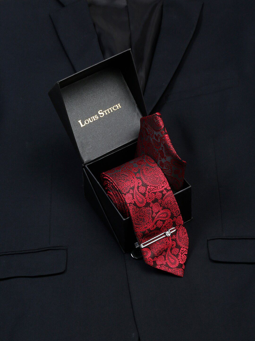 LOUIS STITCH Men Woven Design Italian Silk Necktie Accessory Gift Set-picture-12