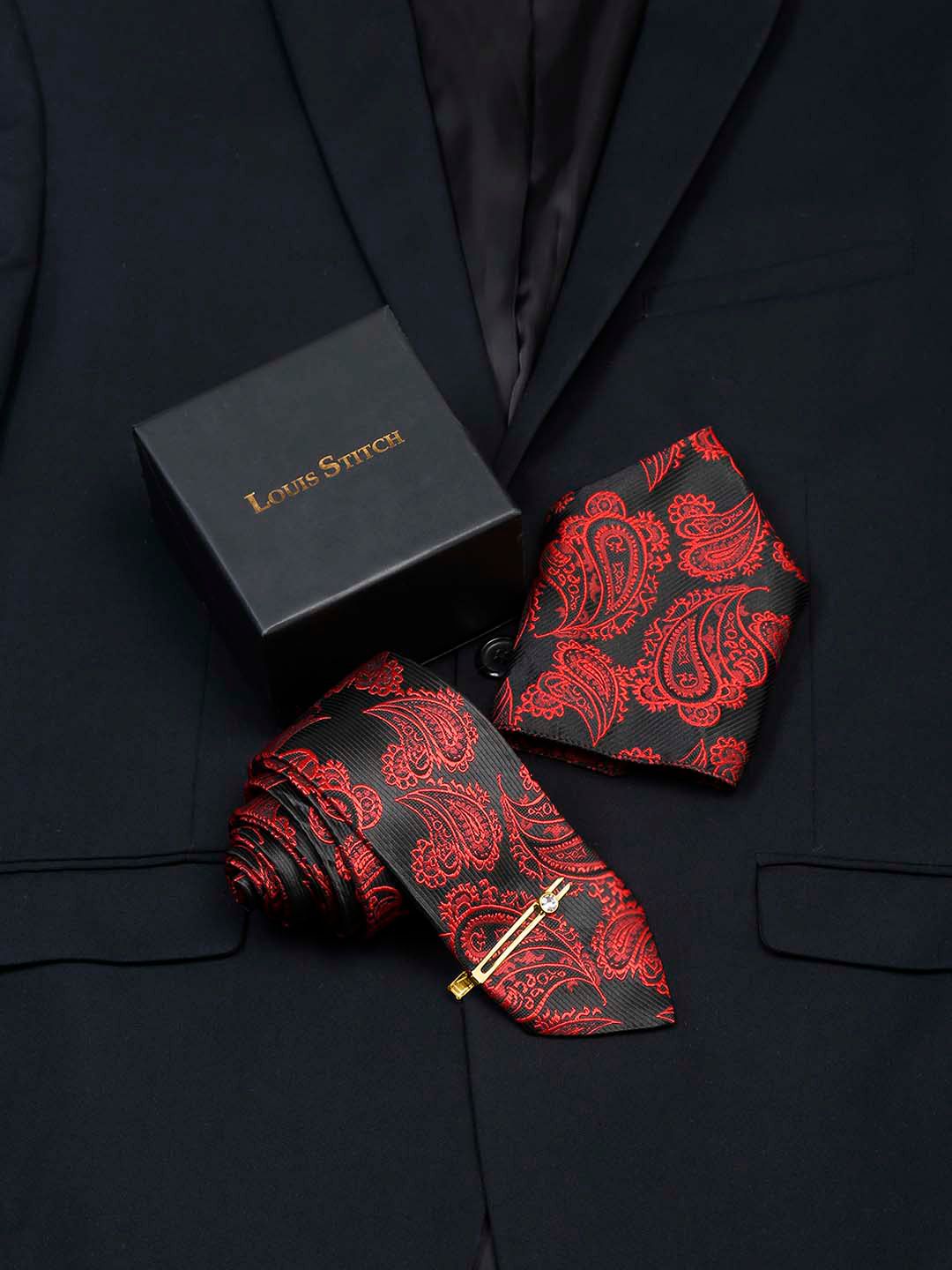 LOUIS STITCH Men Woven Design Silk Necktie Accessory Gift Set-picture-20