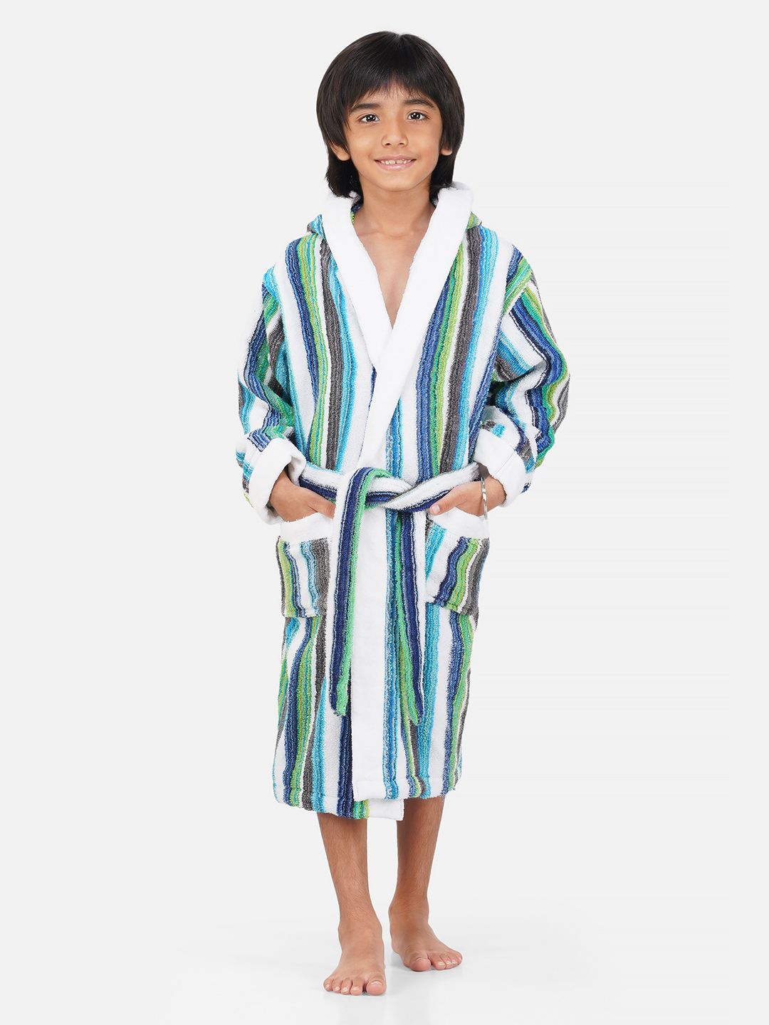 RANGOLI Kids Cotton Hooded Bath Robe-picture-58
