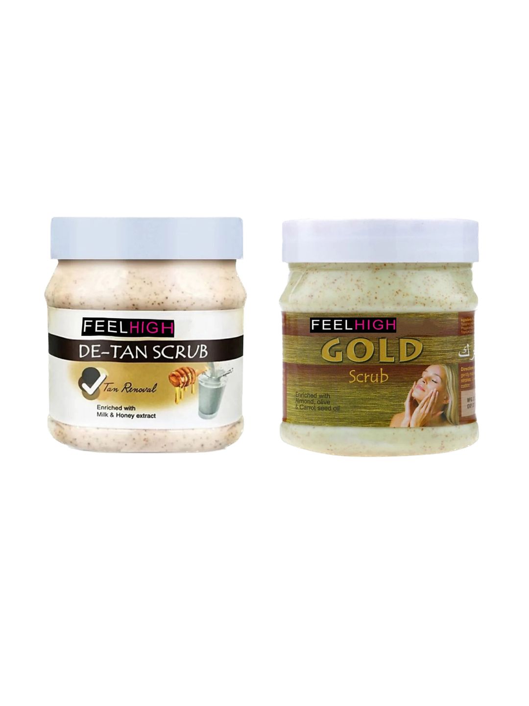 FEELHIGH Set of De Tan & Gold Scrub for Face & Body - 500 ml Each-picture-10
