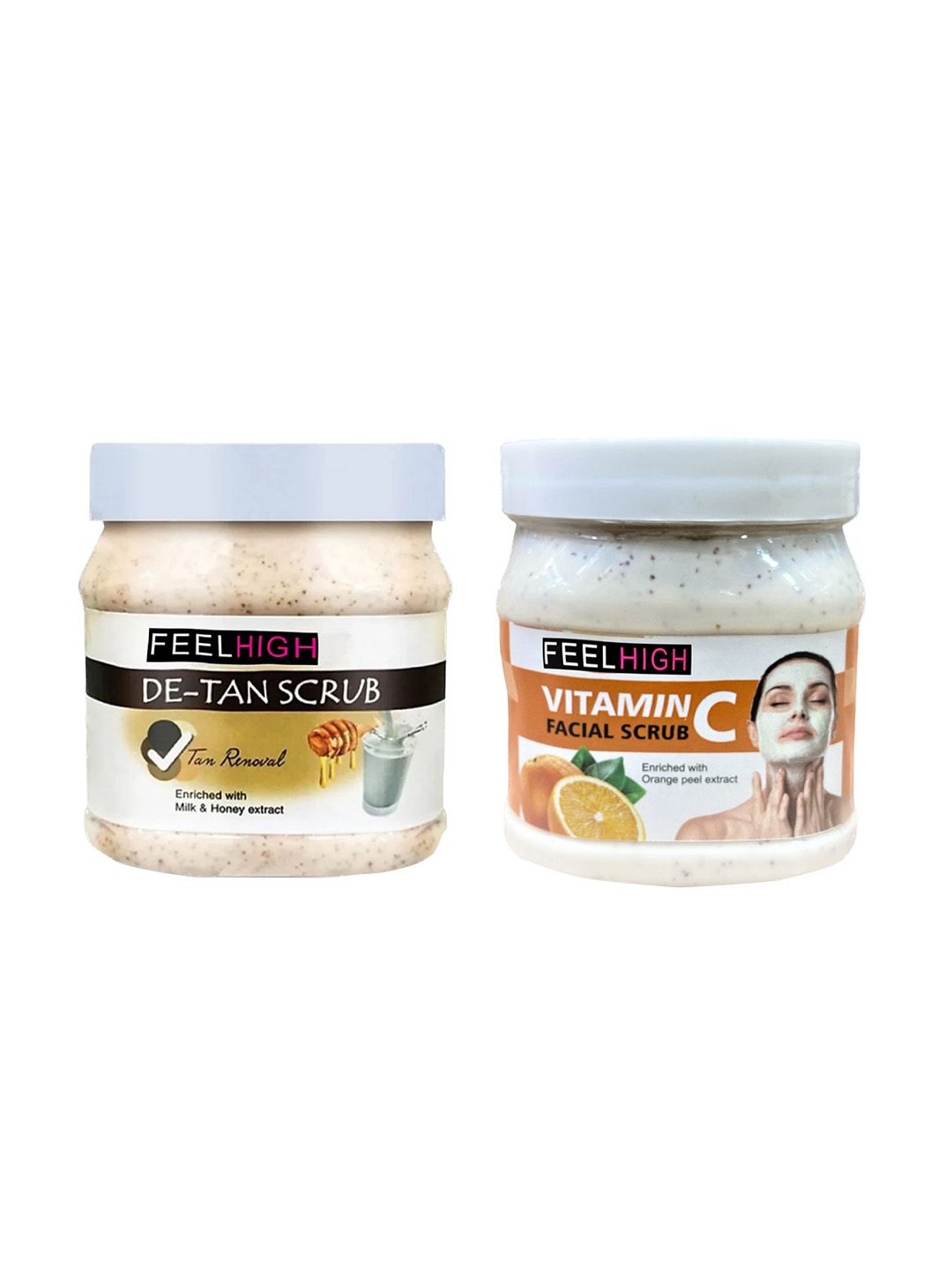 FEELHIGH Set of De Tan & Vitamin C Scrub for Face & Body - 500 ml Each-image-35