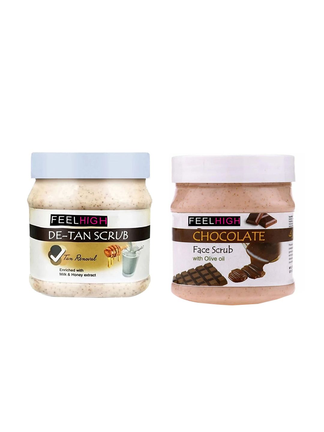 FEELHIGH Set De Tan & Chocolate Scrub for Face & Body - 500 ml Each-image-23