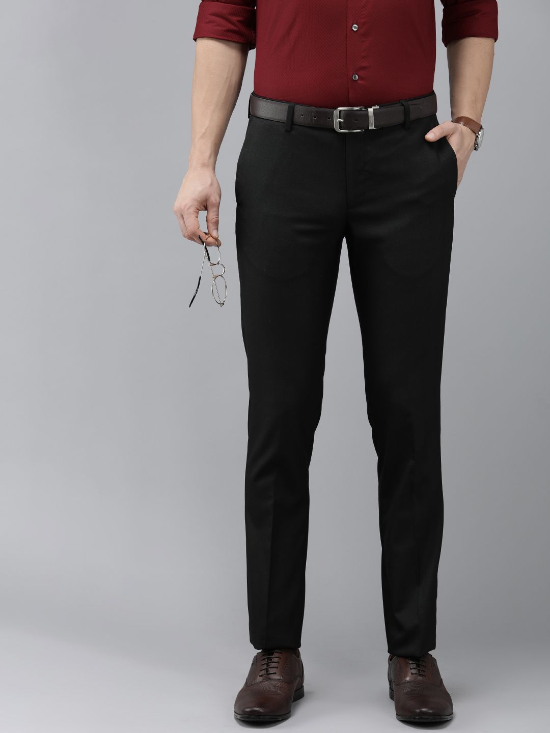 Arrow Men Checked Tailored Fit Formal Trousers