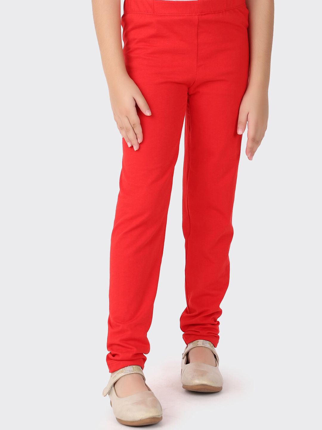 Fabindia Girls Elasticated Waistband Mid-Rise Churidar-Length Leggings-picture-25