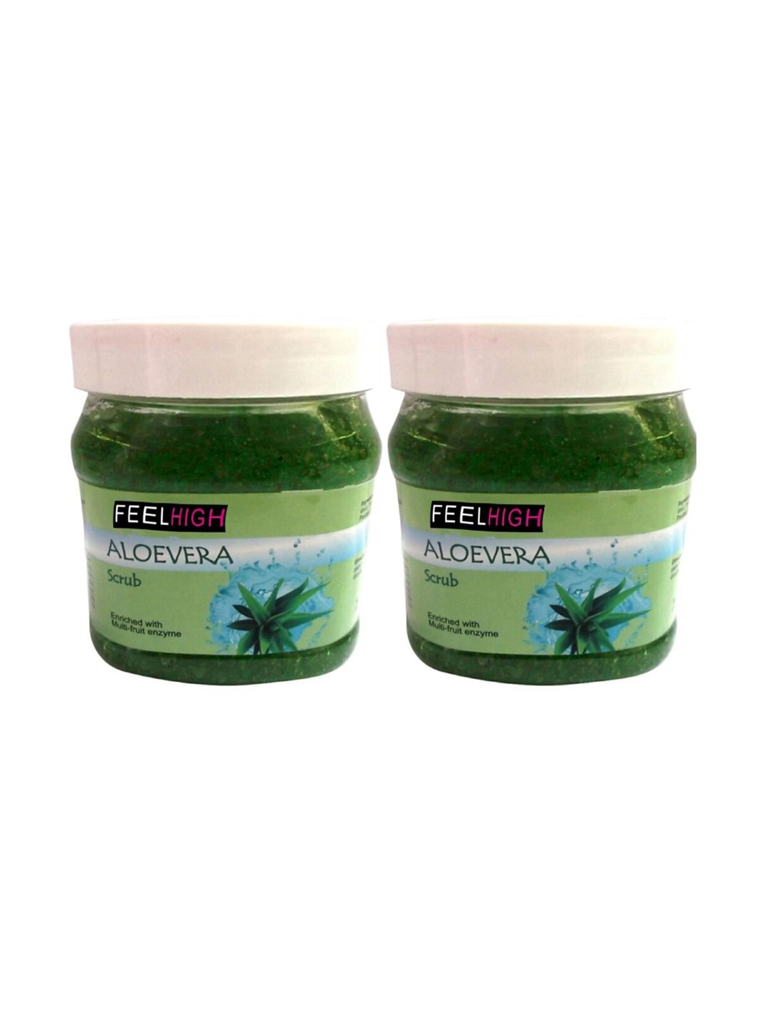 FEELHIGH Set of 2 Aloevera Scrub with Multi Fruit Enzymes for Face & Body - 500 ml Each-picture-31