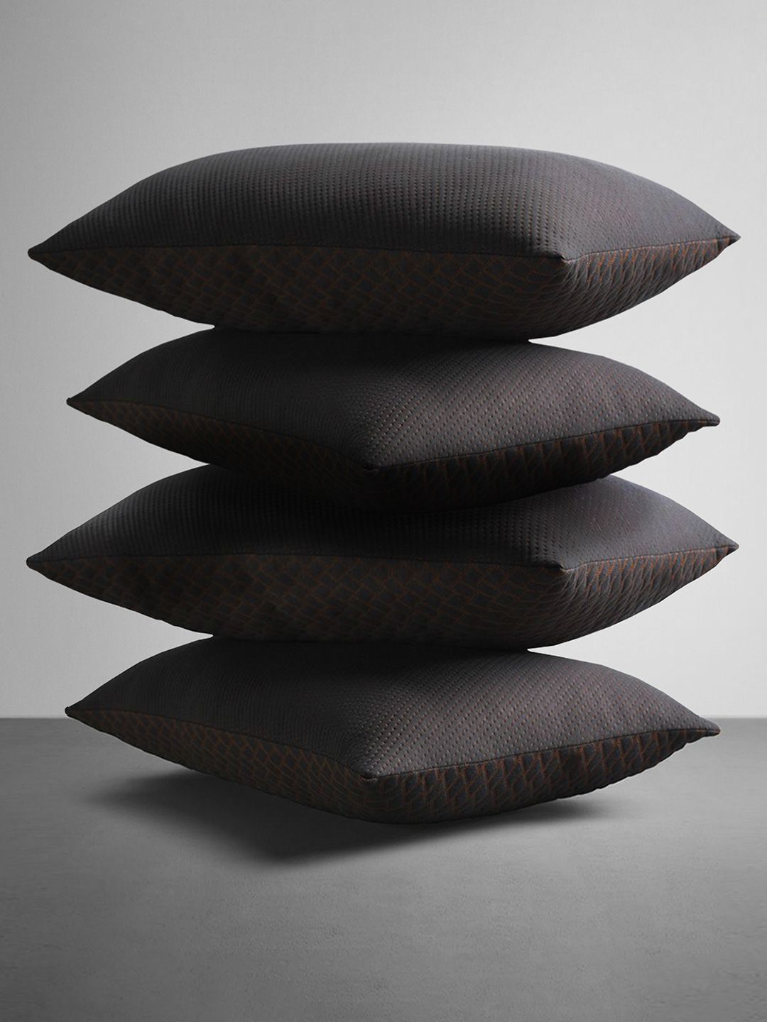 LA VERNE Luxury Brown 4 Pieces Woven-Designed Sleeping Pillows-image-40