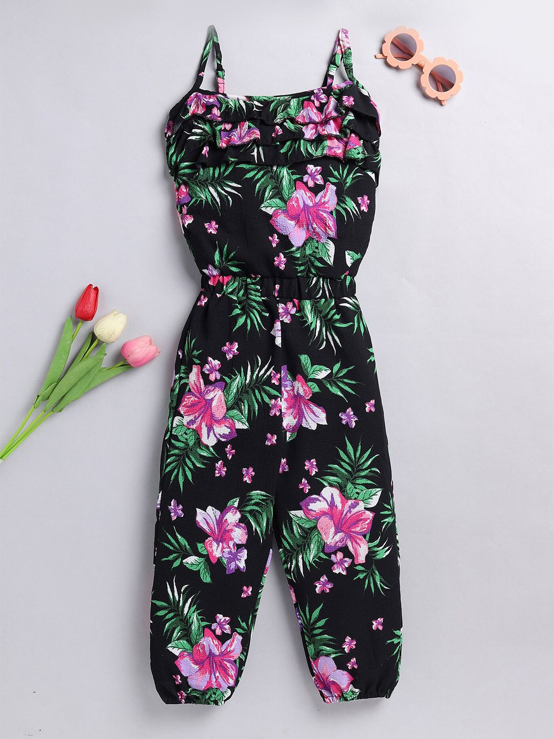 YK Girls Floral Printed Capri Jumpsuit-picture-28