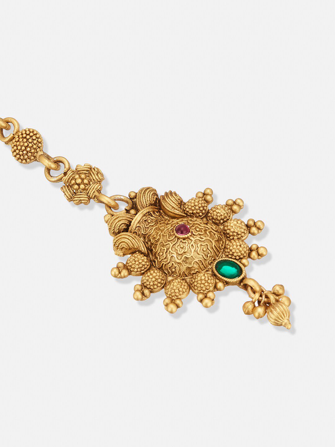 ATIBELLE Gold-Plated Stone-Studded Maang Tikka