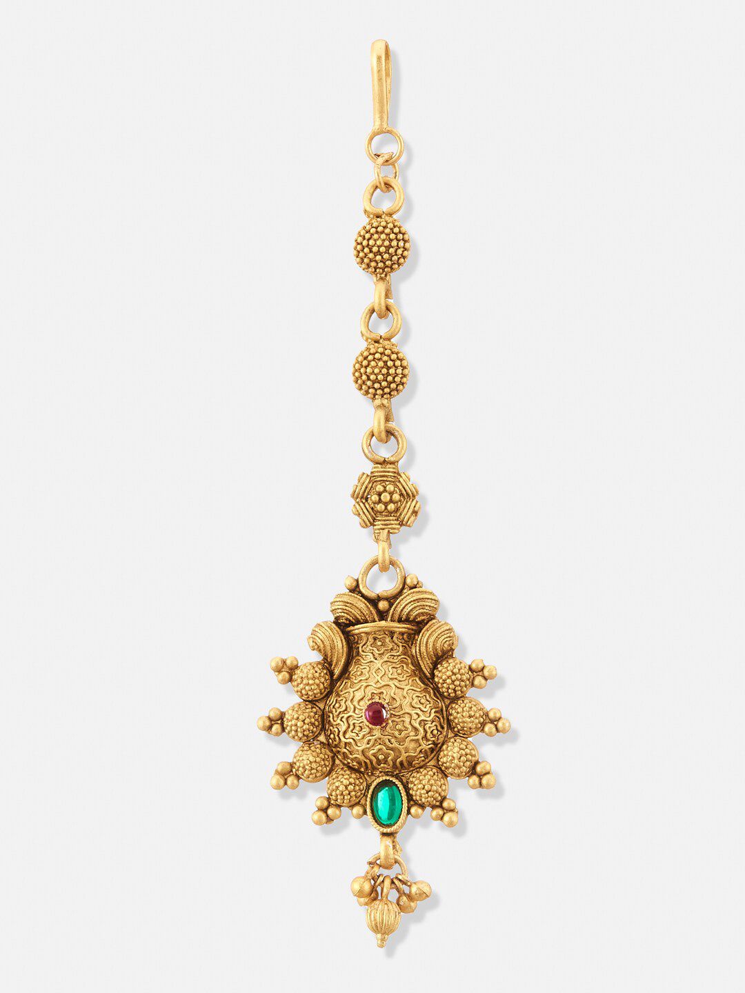 ATIBELLE Gold-Plated Stone-Studded Maang Tikka
