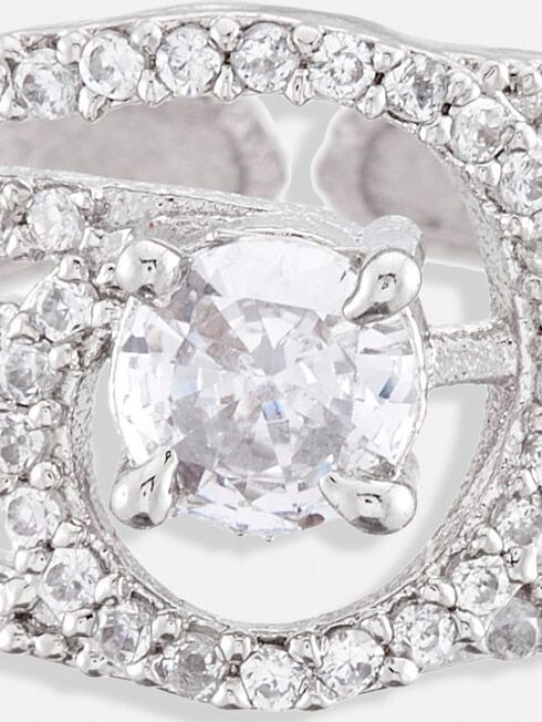 ATIBELLE Silver-Plated AD-Studded Finger Ring