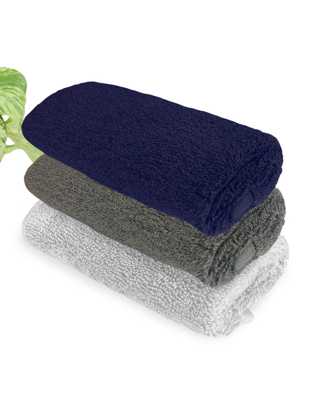 Heelium Blue & Grey 3 Pcs Bamboo 600GSM Anti Bacterial Face Towels-picture-43