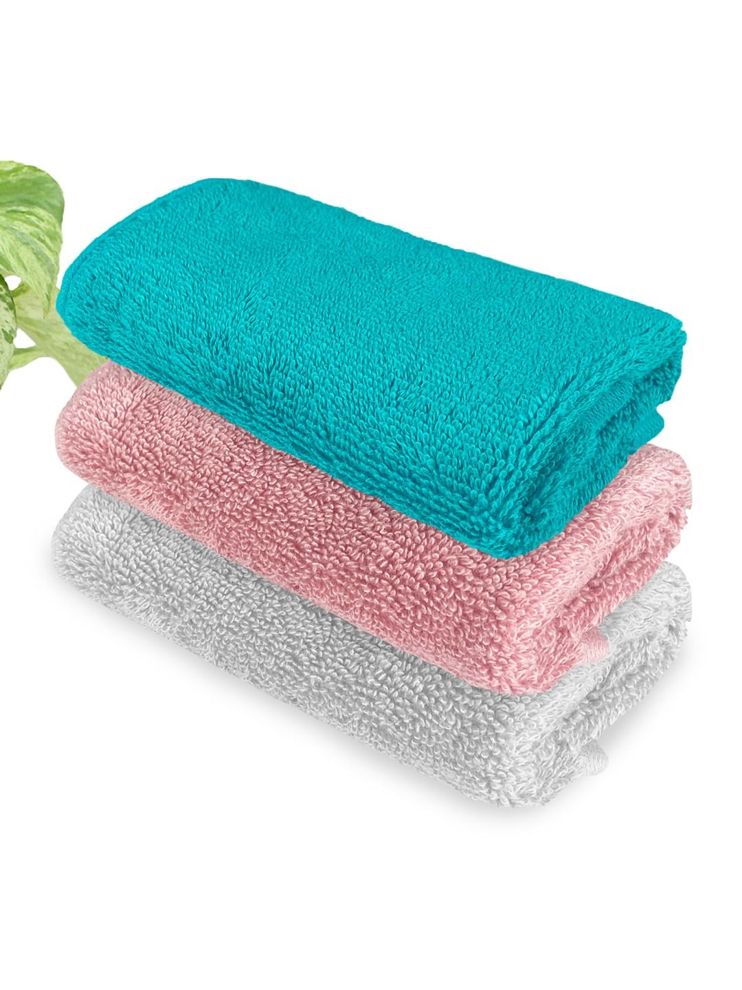 Heelium Grey & Teal-Blue 3 Pieces 600 GSM Bamboo Anti-Bacterial Bamboo Face Towels-picture-52