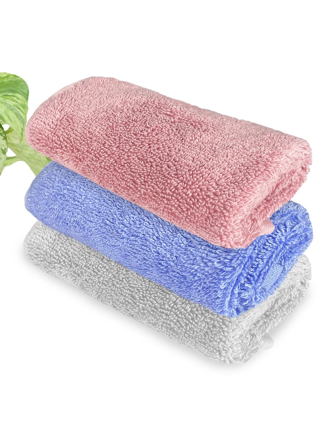 Heelium Light Grey & Peach-Colored 3 Pcs Bamboo 600GSM Bamboo Anti Bacterial Face Towels-picture-28