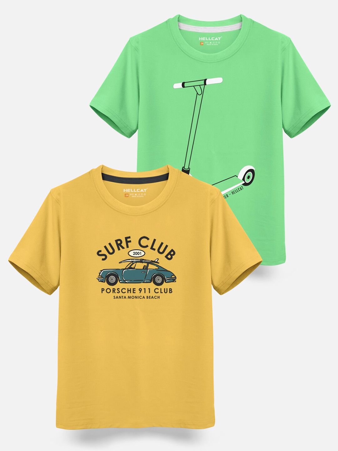 HELLCAT Boys Pack Of 2 Graphic Printed Cotton T-shirt-picture-15