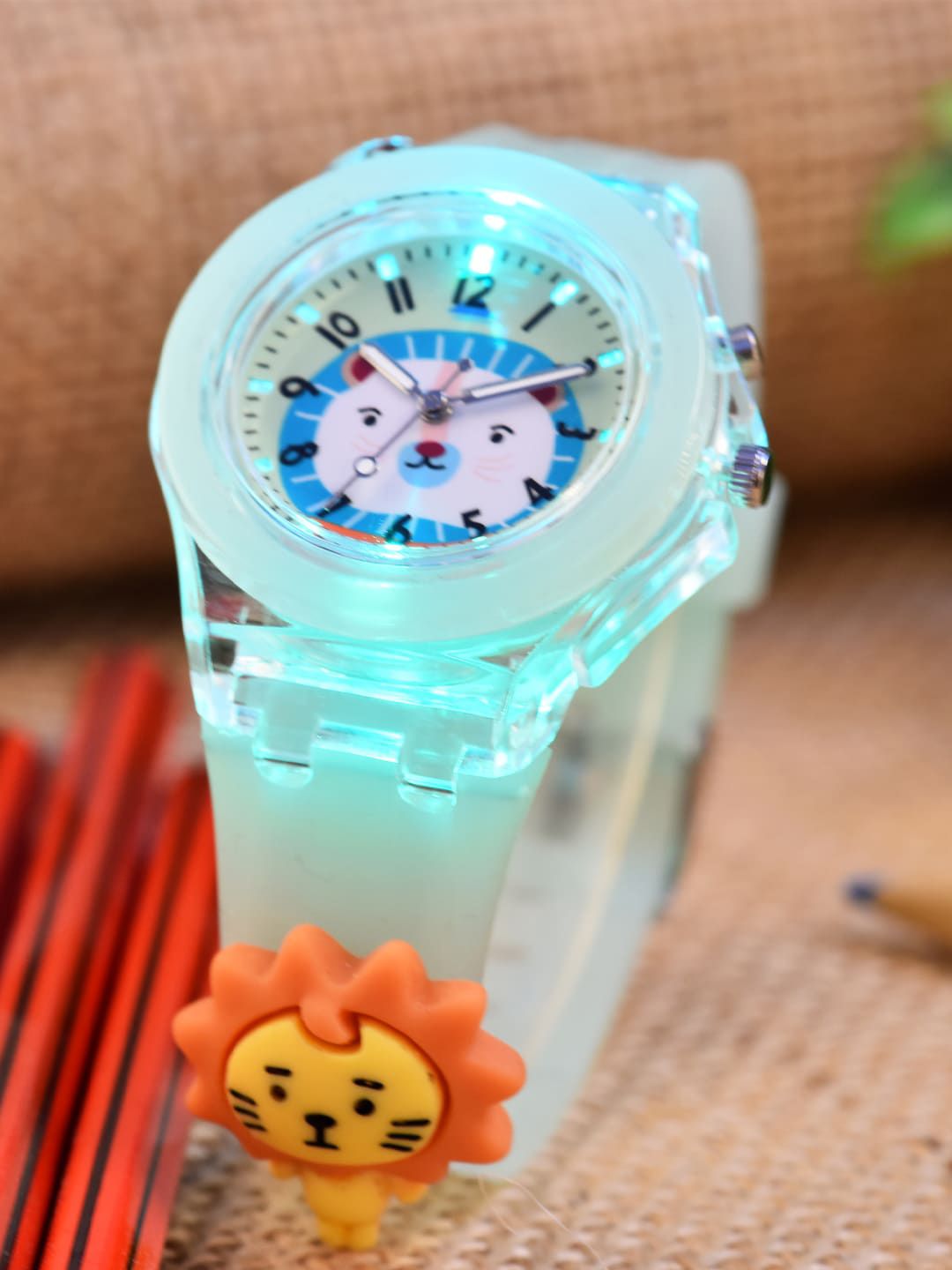 Shocknshop Printed Dial & Scratch Resistant Straps Analogue Watch LED Lion 327-picture-15